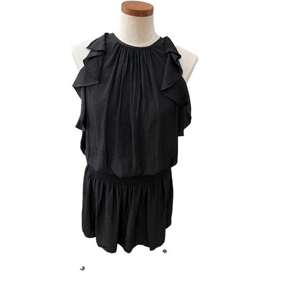 Ramy Brook Black Halter Sundress with Flutter Sleeves - Picture 3 of 9